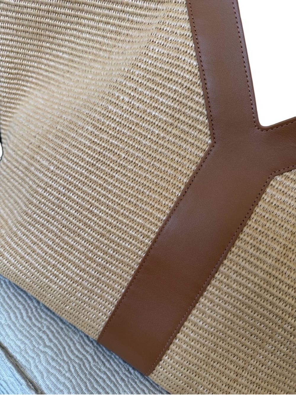 Viola Castellani Raffia Straw Leather Trim Tote Bag NWT - Picture 7 of 10